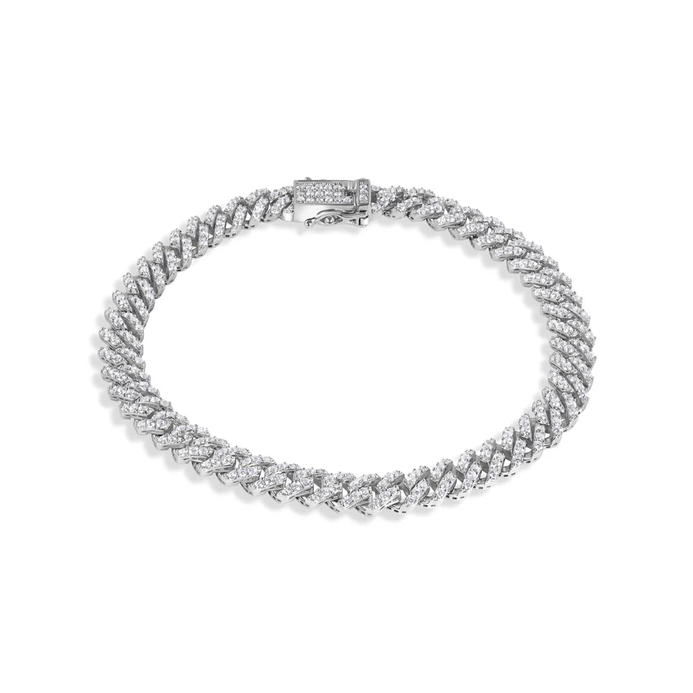5mm Sterling Silver Monaco Moissanite Bracelet