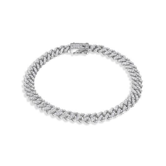 5mm Sterling Silver Monaco Moissanite Bracelet