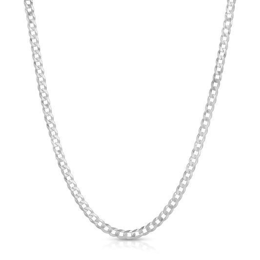 4mm Sterling Silver Flat Curb Chain